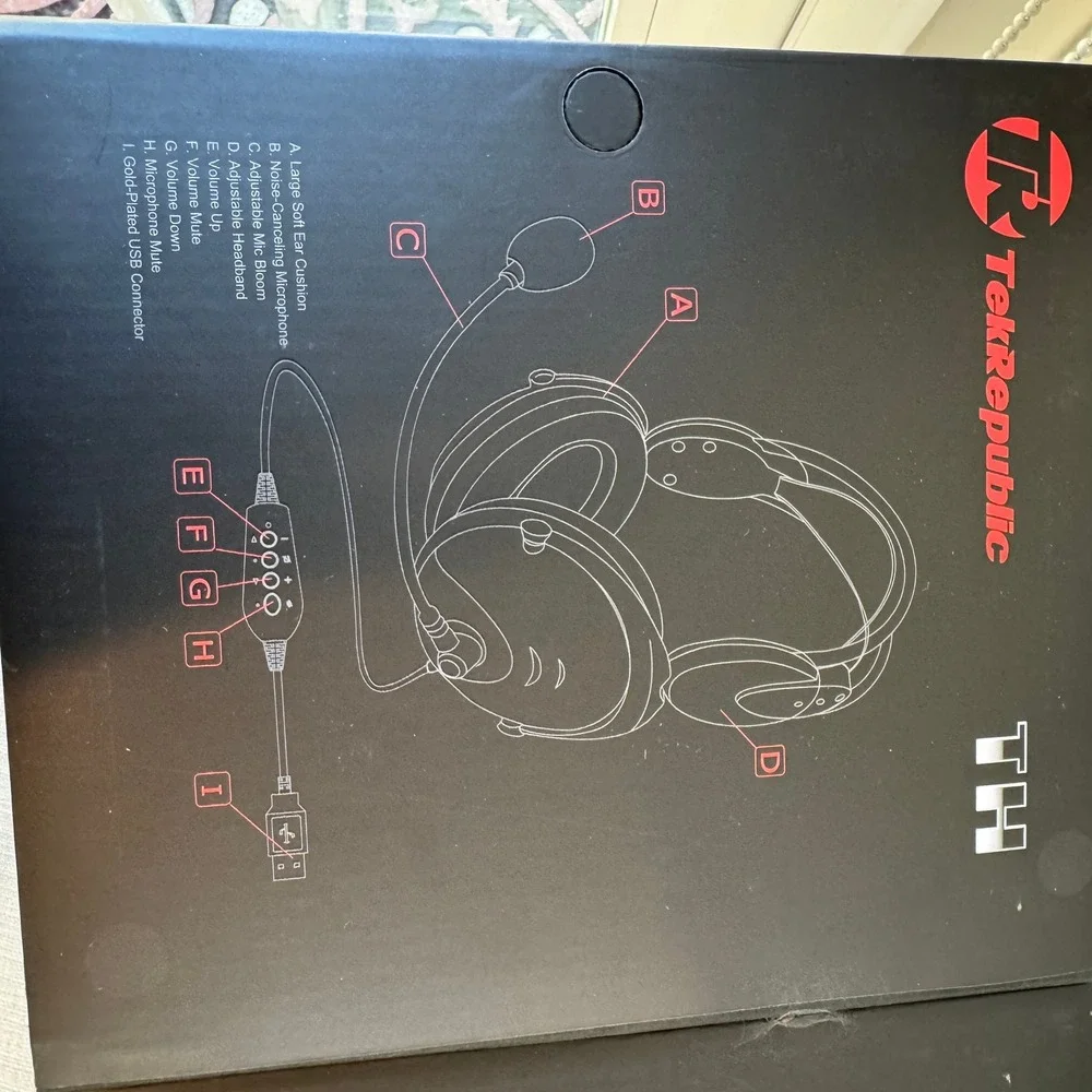TekRepublic TH Gaming‎ Headset Black Virtual 7.1 Surround Sound USB